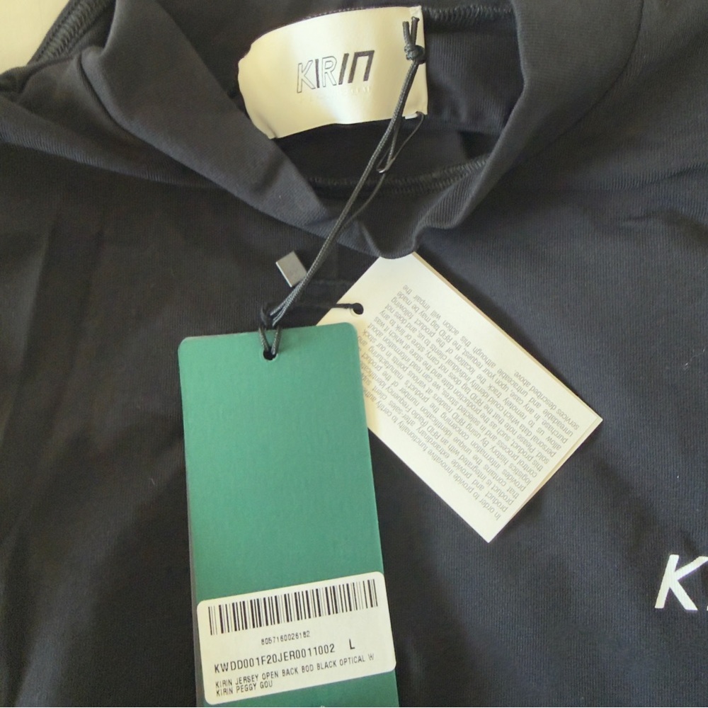 Kirin Open Back Bodysuit NWT Size L Black Long Sleeve - Picture 6 of 6